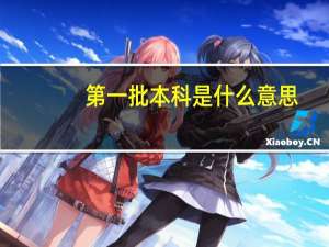 第一批本科是什么意思