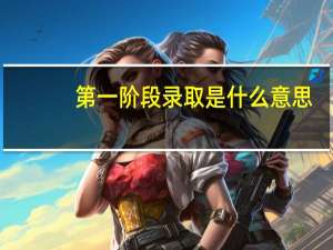 第一阶段录取是什么意思