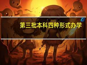 第三批本科四种形式办学