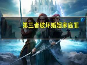 第三者破坏婚姻家庭罪