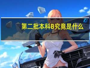 第二批本科B究竟是什么