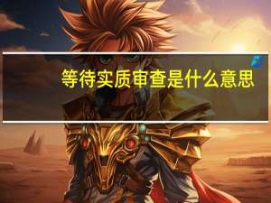 等待实质审查是什么意思