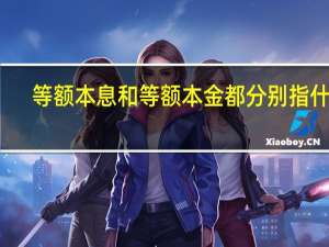 等额本息和等额本金都分别指什么