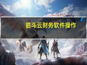 筋斗云财务软件操作（金豆云）