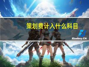 策划费计入什么科目
