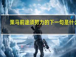 策马前途须努力的下一句是什么