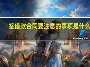 签借款合同要注意的事项是什么呢