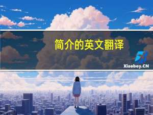 简介的英文翻译