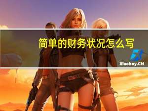 简单的财务状况怎么写