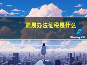 简易办法征税是什么