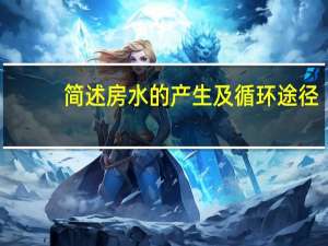 简述房水的产生及循环途径