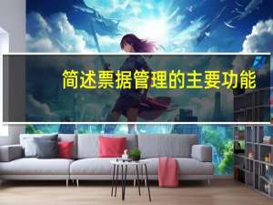 简述票据管理的主要功能