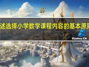 简述选择小学数学课程内容的基本原则有哪些