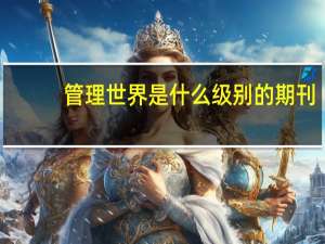 管理世界是什么级别的期刊