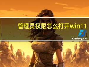 管理员权限怎么打开win11（管理员权限怎么打开）