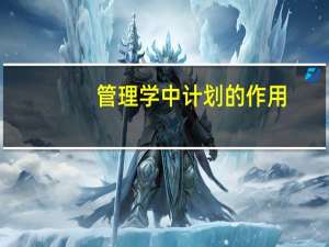 管理学中计划的作用