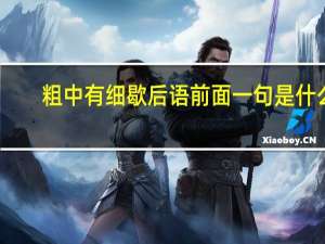 粗中有细歇后语前面一句是什么（粗中有细歇后语）