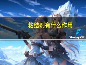 粘结剂有什么作用？