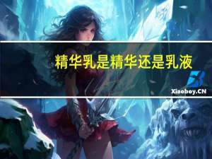 精华乳是精华还是乳液