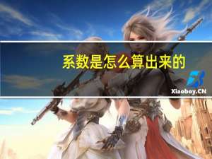 系数是怎么算出来的