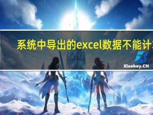 系统中导出的excel数据不能计算（系统导出在excel不能求和怎么办）
