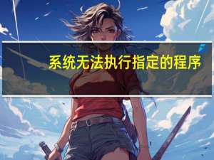 系统无法执行指定的程序