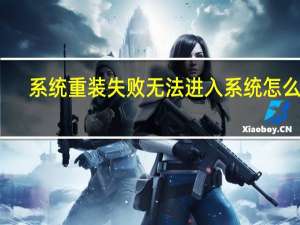 系统重装失败无法进入系统怎么办