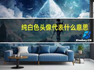 纯白色头像代表什么意思