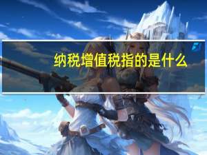 纳税增值税指的是什么