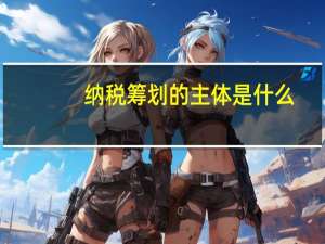 纳税筹划的主体是什么