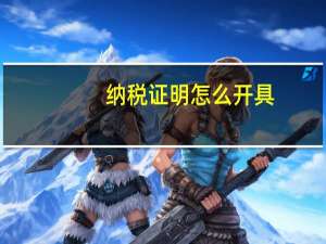 纳税证明怎么开具