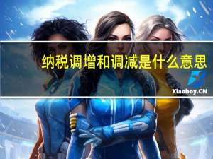 纳税调增和调减是什么意思