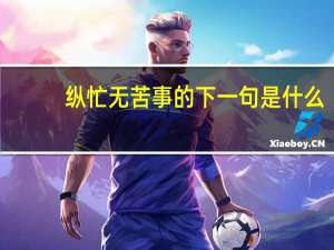 纵忙无苦事的下一句是什么
