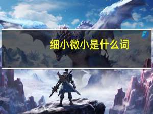 细小微小是什么词