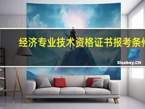 经济专业技术资格证书报考条件