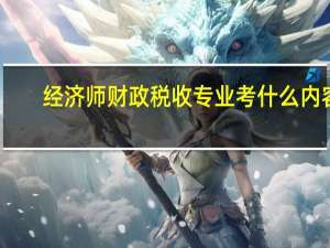 经济师财政税收专业考什么内容