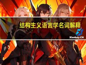 结构主义语言学名词解释