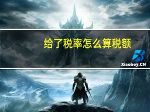 给了税率 怎么算税额
