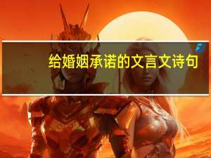 给婚姻承诺的文言文诗句