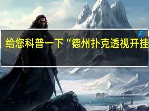 给您科普一下“德州扑克透视开挂方法(开挂提高胜率)