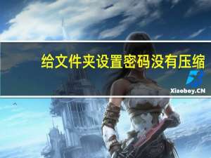 给文件夹设置密码没有压缩（给文件夹设置密码）