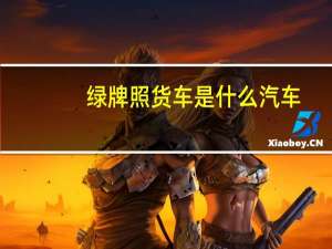 绿牌照货车是什么汽车