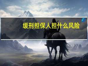 缓刑担保人担什么风险