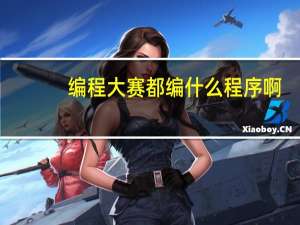 编程大赛都编什么程序啊