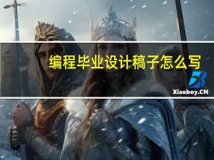 编程毕业设计稿子怎么写