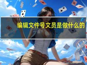 编辑文件号文员是做什么的