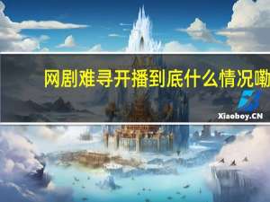 网剧难寻开播 到底什么情况嘞