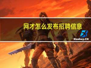 网才怎么发布招聘信息