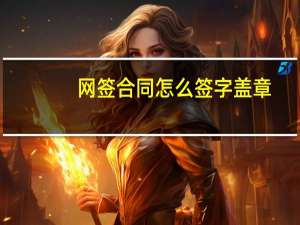 网签合同怎么签字盖章