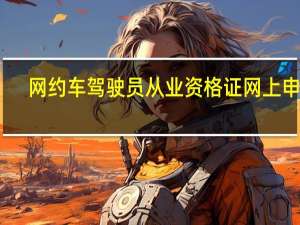 网约车驾驶员从业资格证网上申请